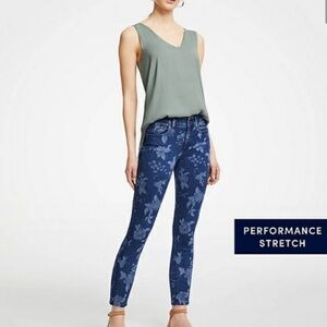 Ann Taylor The Skinny Crop floral jeans